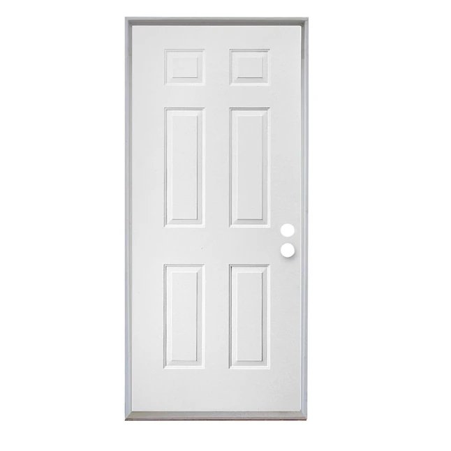 American Building Supply 32-in x 80-in Steel Left-Hand Inswing Primed Prehung Single Front Door Insulating Core