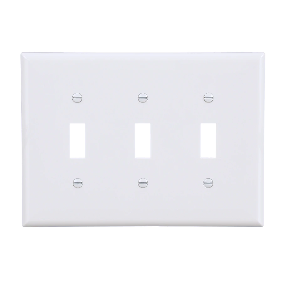 Three Gang Toggle Switch Wall Face Plate – (Standard, White)