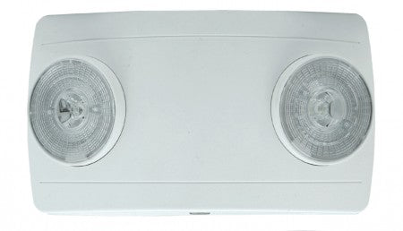 Unidad de iluminación de emergencia LED Exitronix, 3,6 V, 2 x 2 W, lámparas de emergencia LED, lente ancha, 2 baterías de níquel cadmio, carcasa blanca, doble 120/277 V (LED-52-WH)