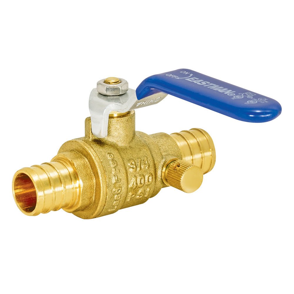 Eastman 3/4 in. Crimp PEX Ball Valve with Drain