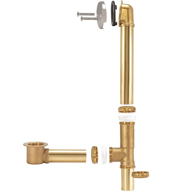 Eastman Tip-Toe Two-Hole Bath Waste – Brass with Chrome Trim