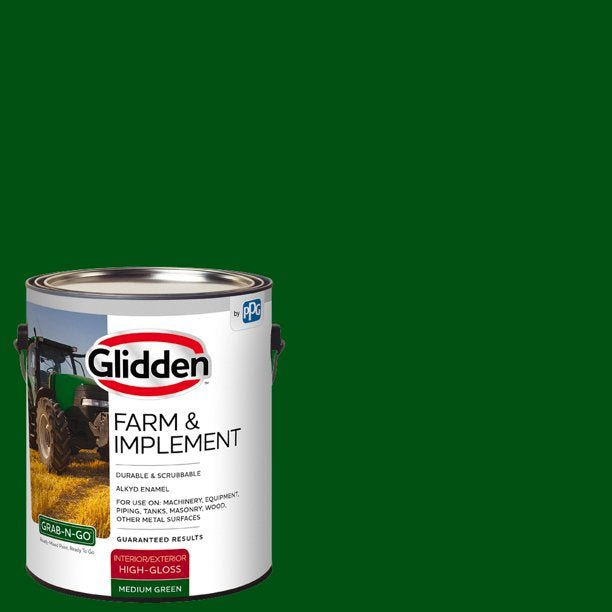 Glidden® Farm & Implement Interior/Exterior Grab-N-Go® Alkyd Enamel (Medium Green, 1-Gallon)