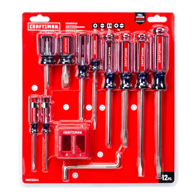 CRAFTSMAN Juego de destornilladores surtidos con mango de acetato de 12 piezas