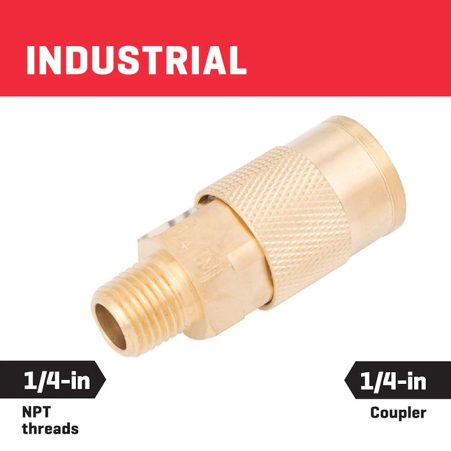 Kobalt Brass Coupler (M) 1/4-in Industrial