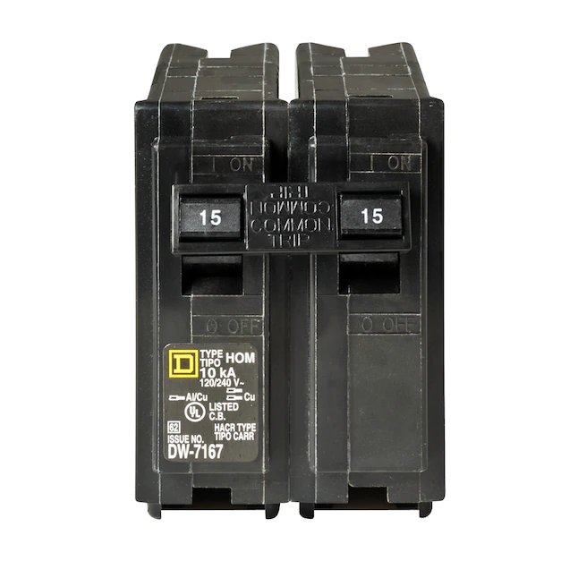 Square D  Homeline 15-Amp 2-Pole Standard Trip Circuit Breaker