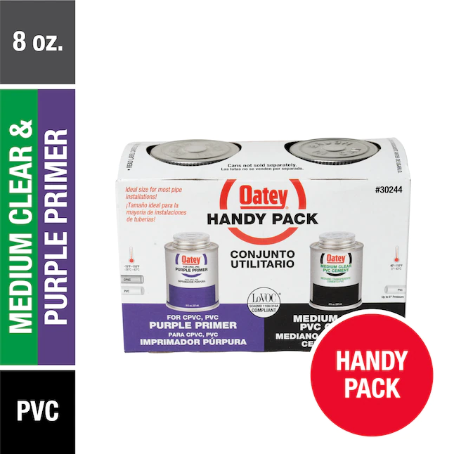 Oatey Handy Pack 8-fl oz Purple and Clear PVC Cement and Primer