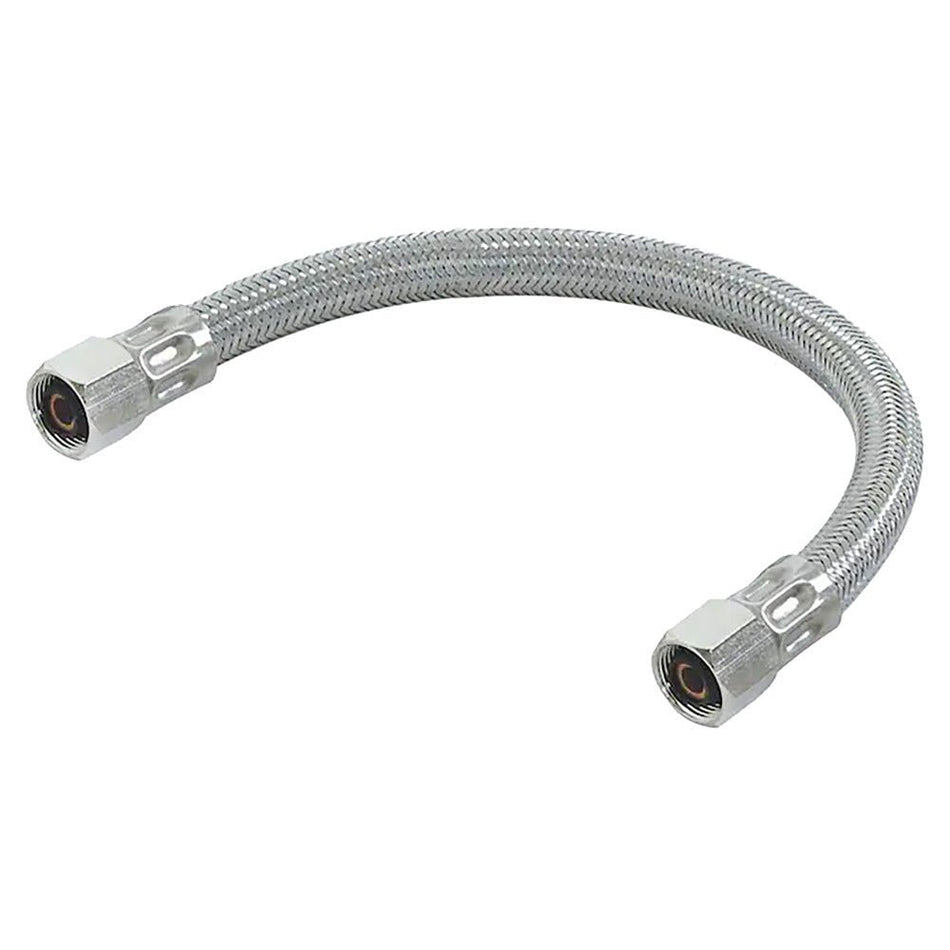 Eastman 1′ Braided Stainless Steel Icemaker Connector (1/4 Comp. x 1/4 Comp.)