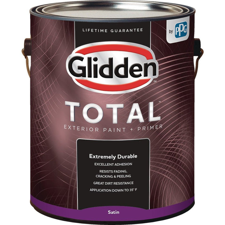 Pintura exterior + imprimador Glidden® Total™ (base satinada, blanca y pastel)