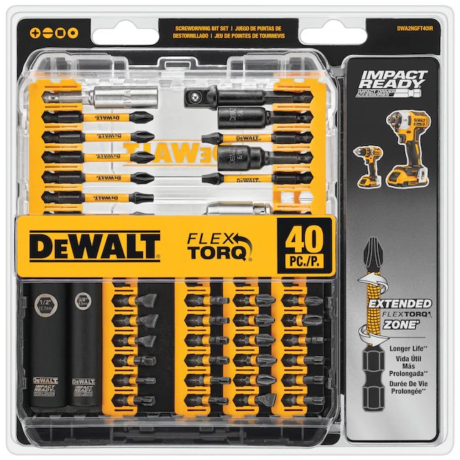 Broca de impacto DeWalt de 1/4 pulg. x (40 piezas)