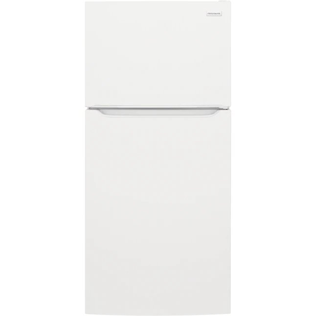 Frigidaire Refrigerador de estante de vidrio con congelador superior de 18.3 pies cúbicos (blanco)