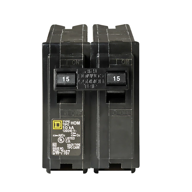 Square D  Homeline 15-Amp 2-Pole Standard Trip Circuit Breaker