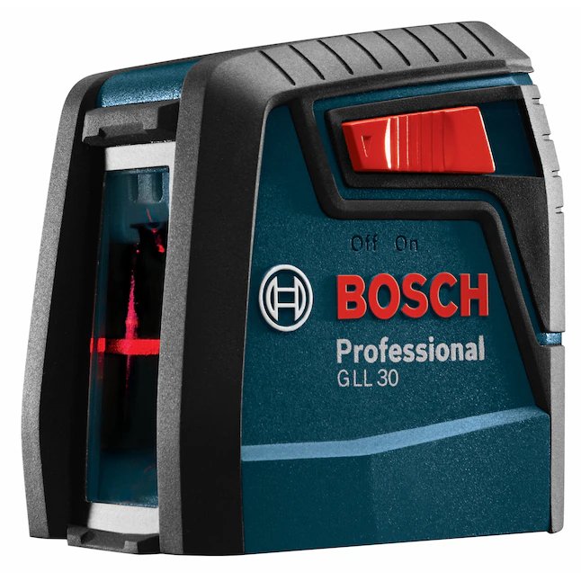 Bosch Roter selbstnivellierender Kreuzlinien-Laser für den Innenbereich, 30 Fuß, mit Querbalken 