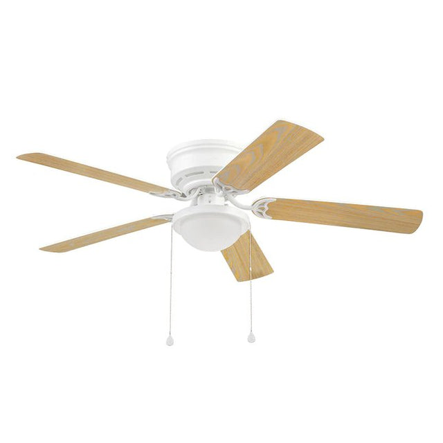 Harbor Breeze Armitage 52-in White LED Indoor Flush Mount Ceiling Fan with Light (5-Blade)