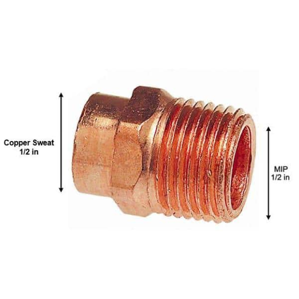 SABER SELECT 1/2-in SWT x 1/2-in MIP Copper Male Adapter