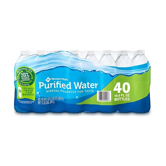 Agua purificada Member's Mark (16.9 fl. oz., 40 pk.)