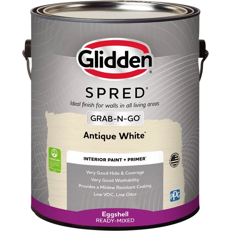 Glidden Spred Grab-N-Go Innenwandfarbe, Antikweiß, (Eierschale, 1 Gallone) 