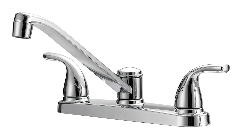 Project Source Dover Chrome 2-handle Low-arc Kitchen Faucet (Deck Plate Included)