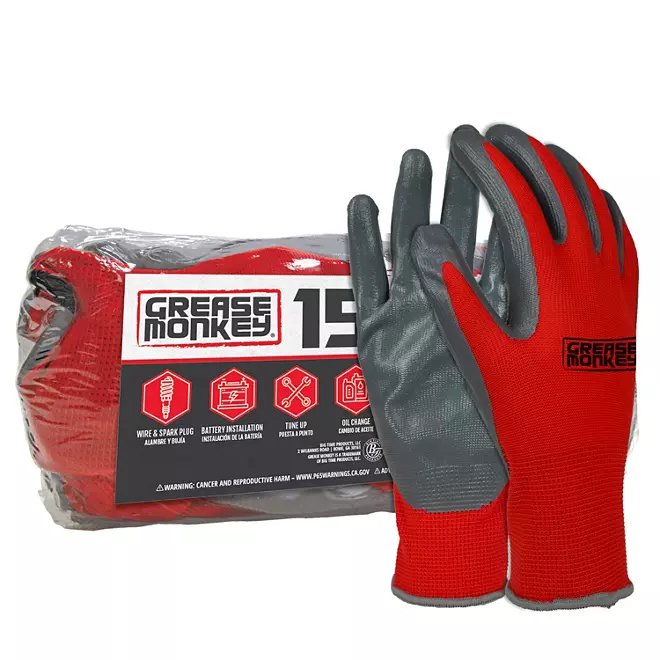 Guantes de trabajo recubiertos de nitrilo Grease Monkey (paq. de 15)