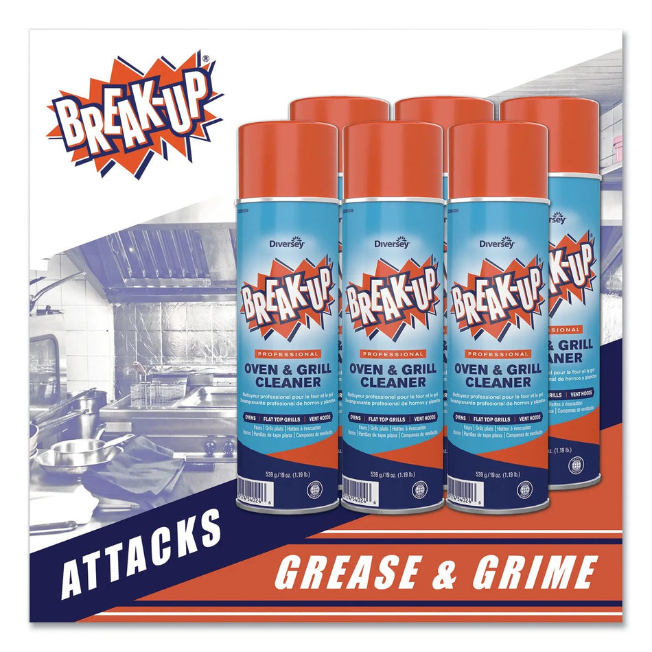 Diversey Break-Up Limpiador profesional para hornos y parrillas Aerosol en aerosol resistente 19oz)