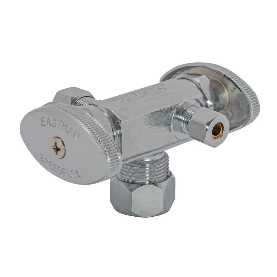 Eastman 3-Way Shut-Off Valve 5/8 in. Comp x 3/8 in. Comp x 1/4 in. Comp – 2-Handle