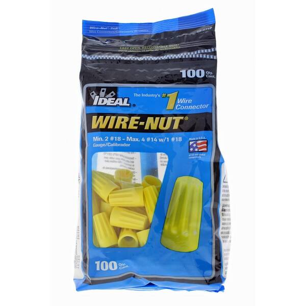 IDEAL 74B Gelbe WIRE-MUT-Drahtverbinder (100 pro Beutel)