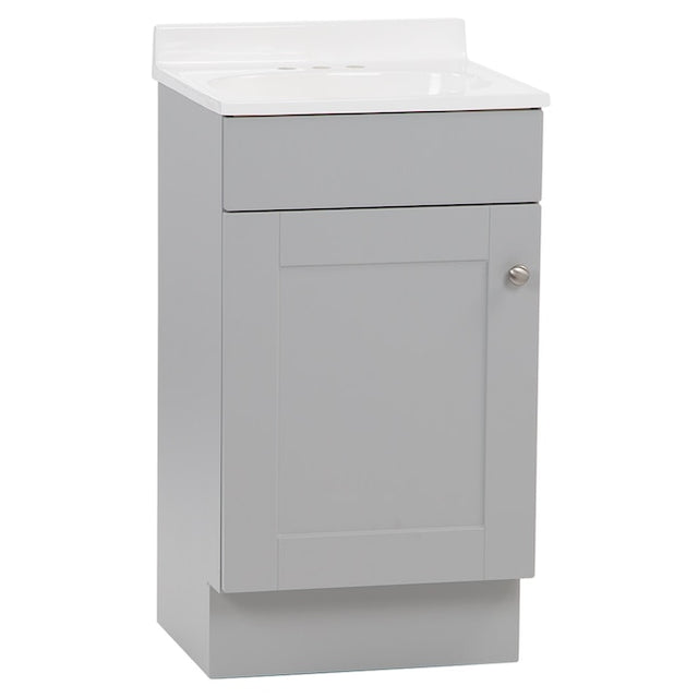 Project Source 18-in Gray Single Sink Bathroom Vanity with White Cultured Marble Top