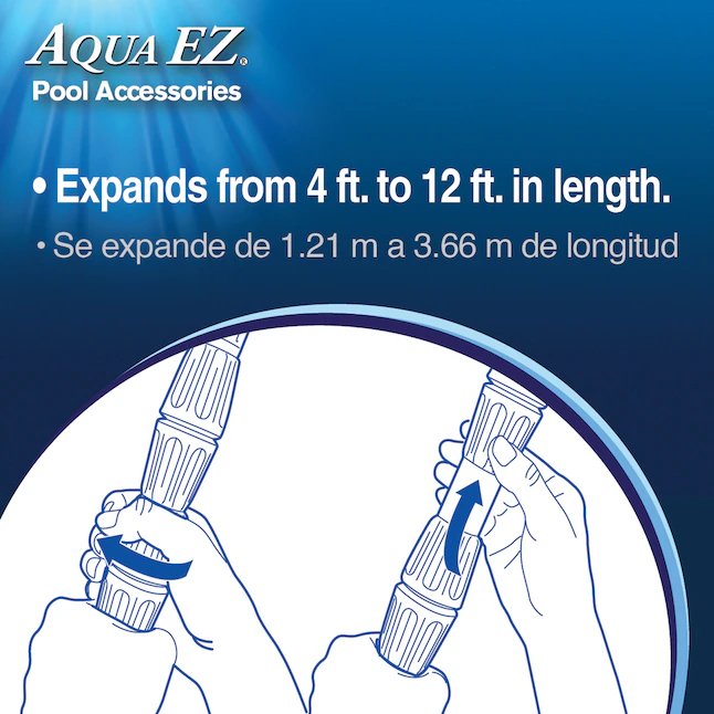 Aqua EZ 3-teilige teleskopische 12 Fuß Aluminium-Poolstange