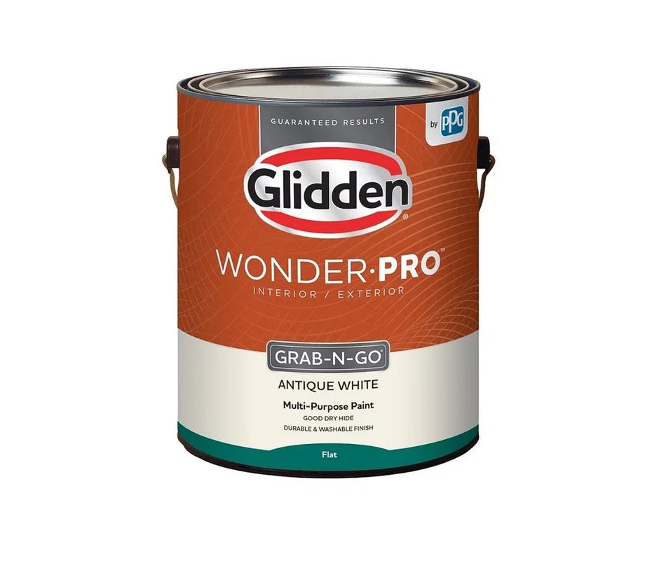 Glidden Wonder Pro Grab-N-Go Interior/Exterior, Flat (Antique White, 1-Gallon)