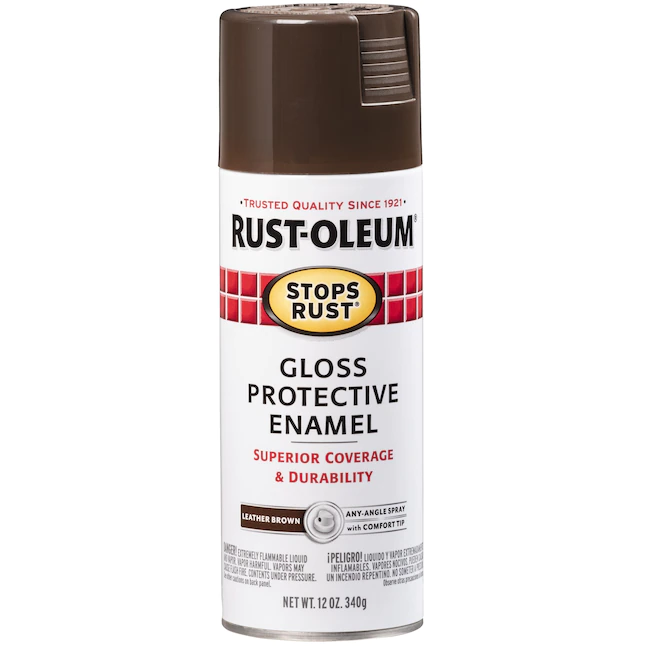 Rust-Oleum stoppt Rost, Glanzleder-Braun-Sprühfarbe (NETTOGEWICHT, 12 oz)