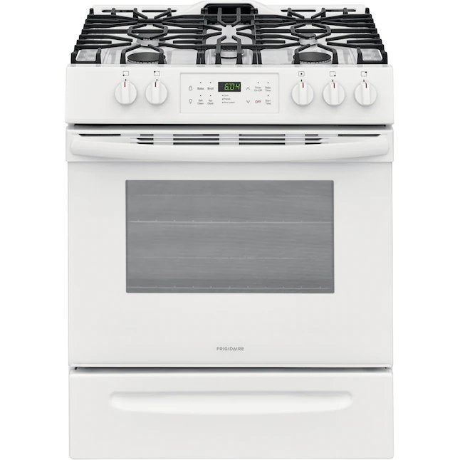 Frigidaire  30" 5-Burners 5-cu ft Self-cleaning Slide-in Gas Range (White)