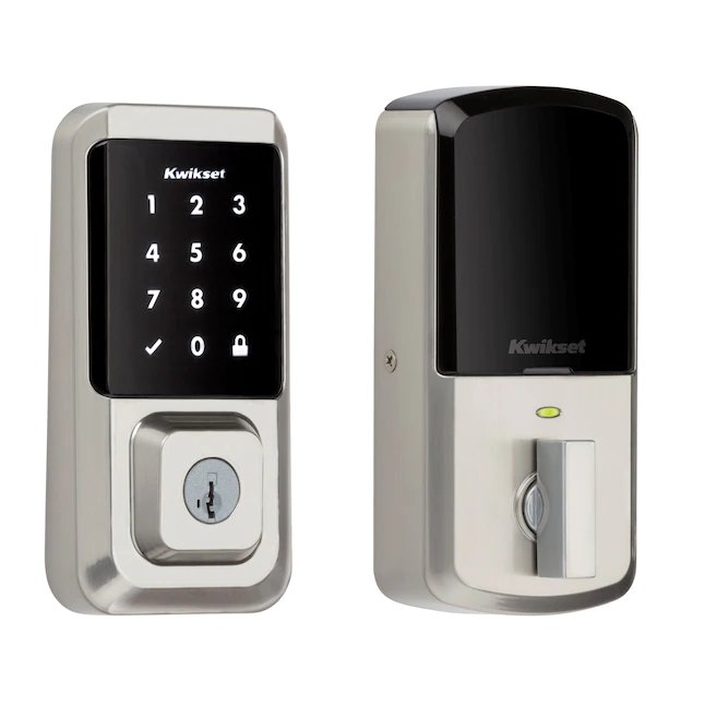 Kwikset Halo Satin Nickel, Wi-Fi-Kompatibilität, Einzelzylinder-Smartkey, elektronischer Riegel, beleuchtete Tastatur, Touchscreen-Smart-Schloss