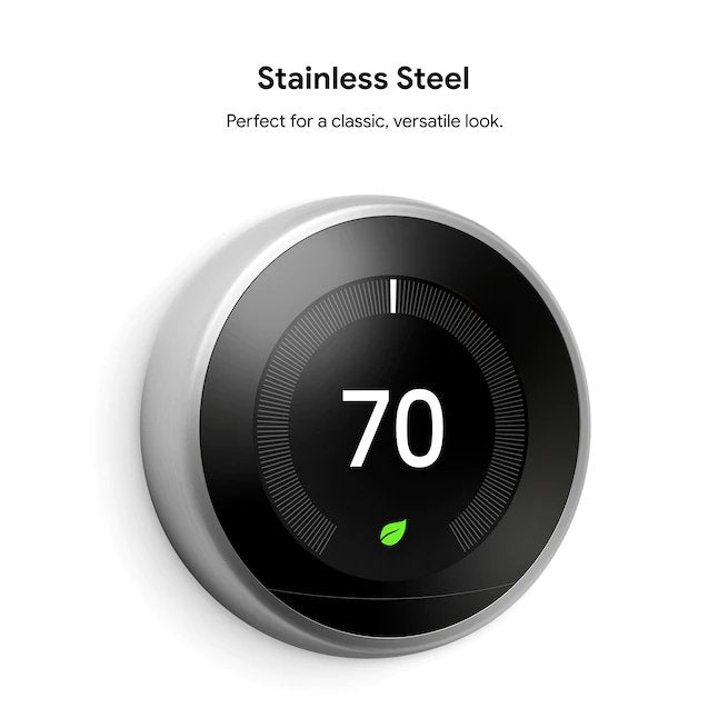 Google Nest Learning Smart Thermostat mit WiFi-Kompatibilität (3. Generation) – Edelstahl