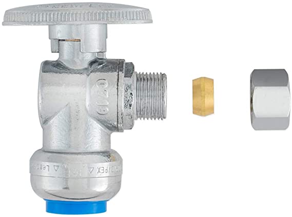 Eastman Speed-Flex 1/4-Turn Angle Stop Valve - 1/2 in. Push-Fit x 3/8 in. OD Comp